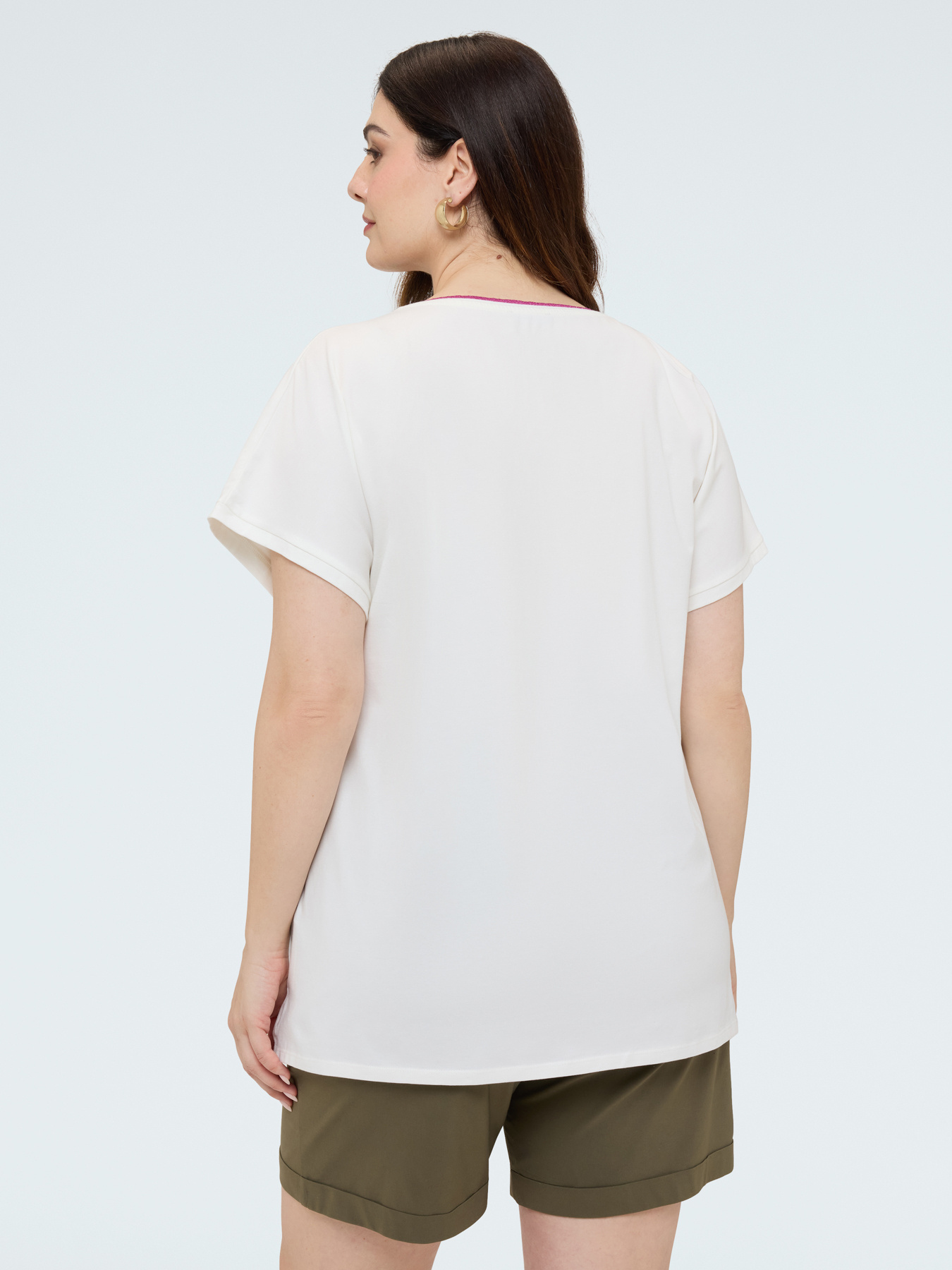 Cotton t-shirt with tropical print image number 1