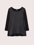 Bi-material T-shirt in satin and jersey image number 4
