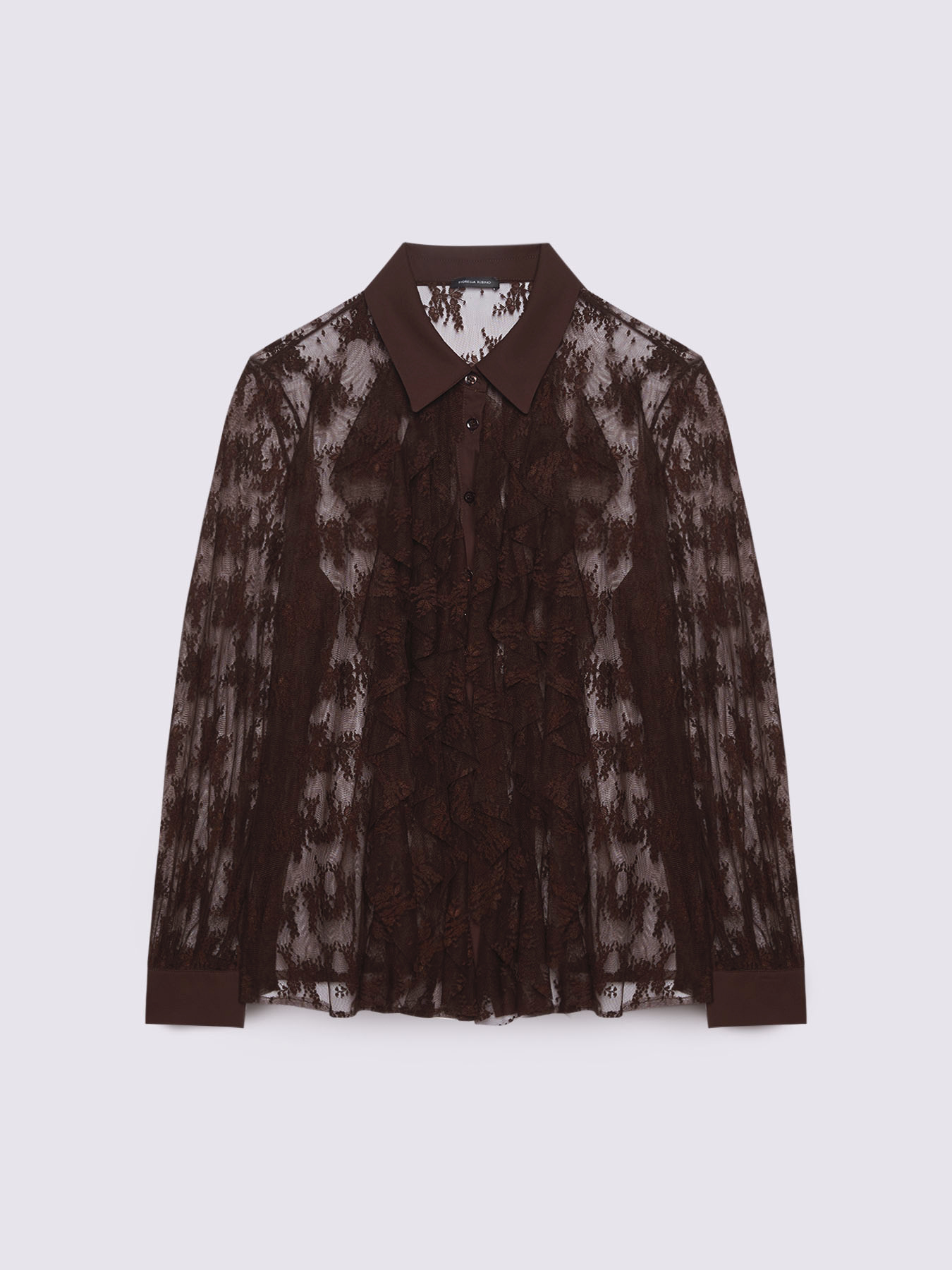 Lace shirt with ruffle on the front image number 5