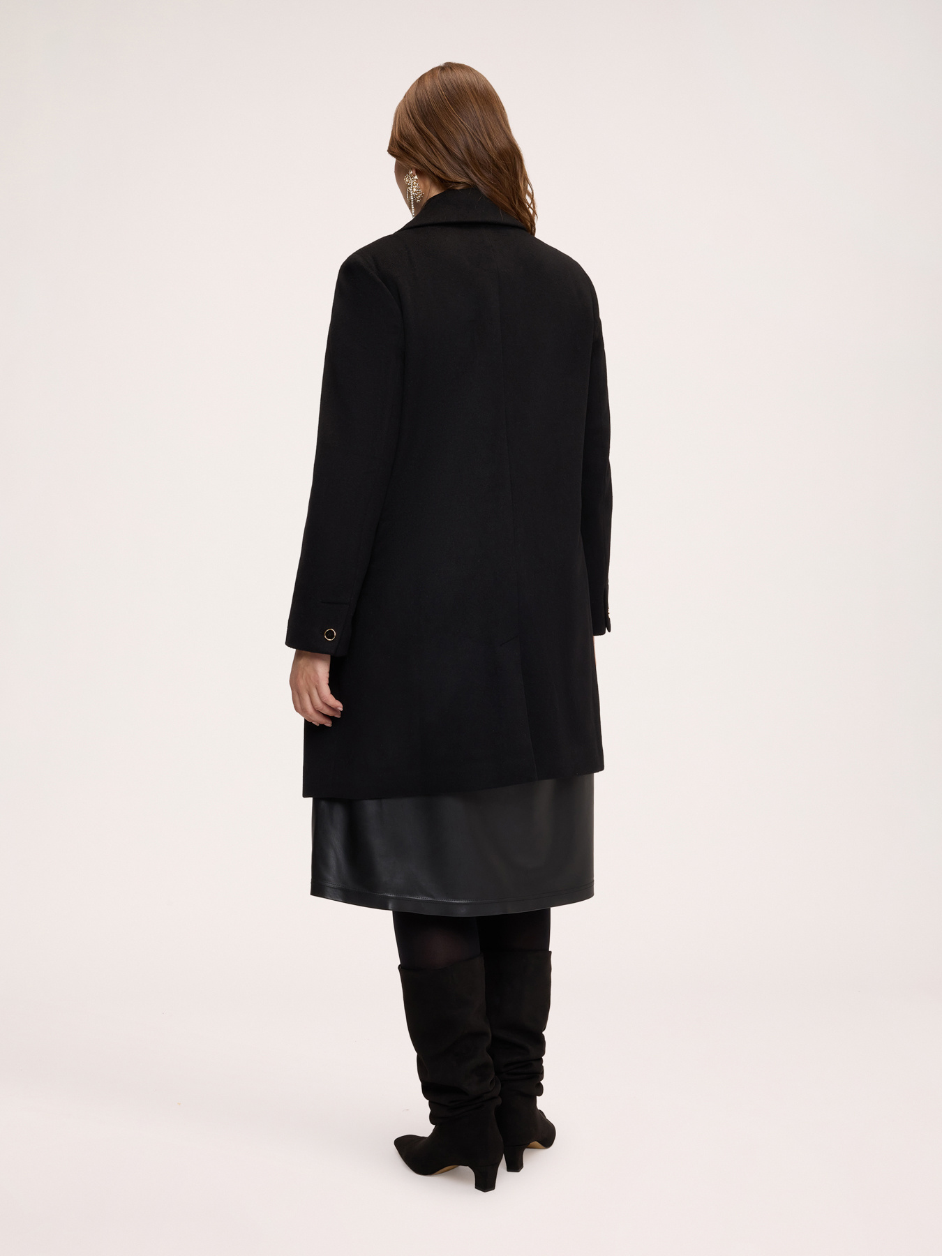 Single-breasted wool-blend coat image number 1