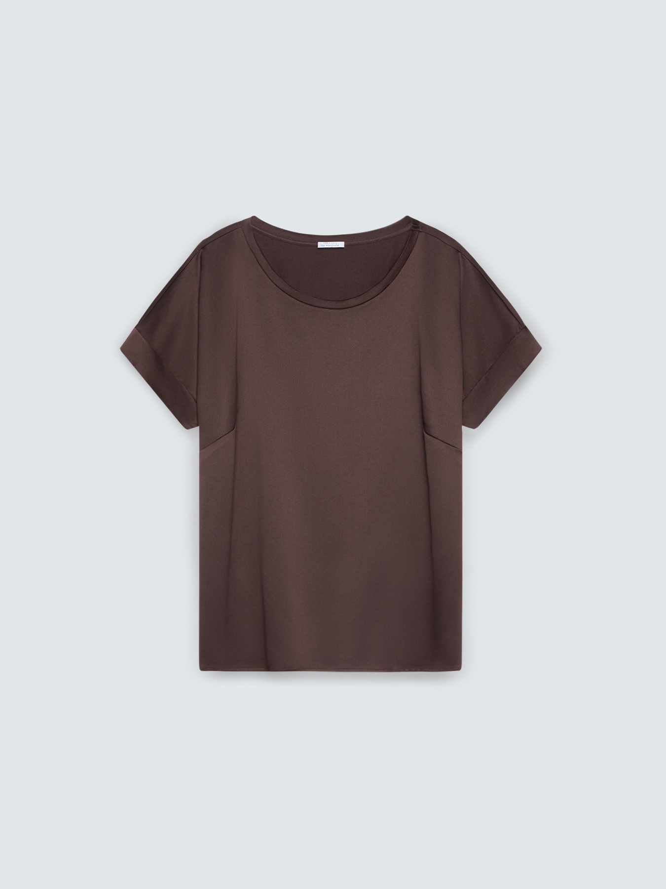 Bi-material T-shirt in satin and jersey image number 4