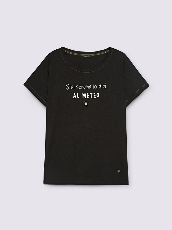 Camiseta de punto jersey con frase divertida