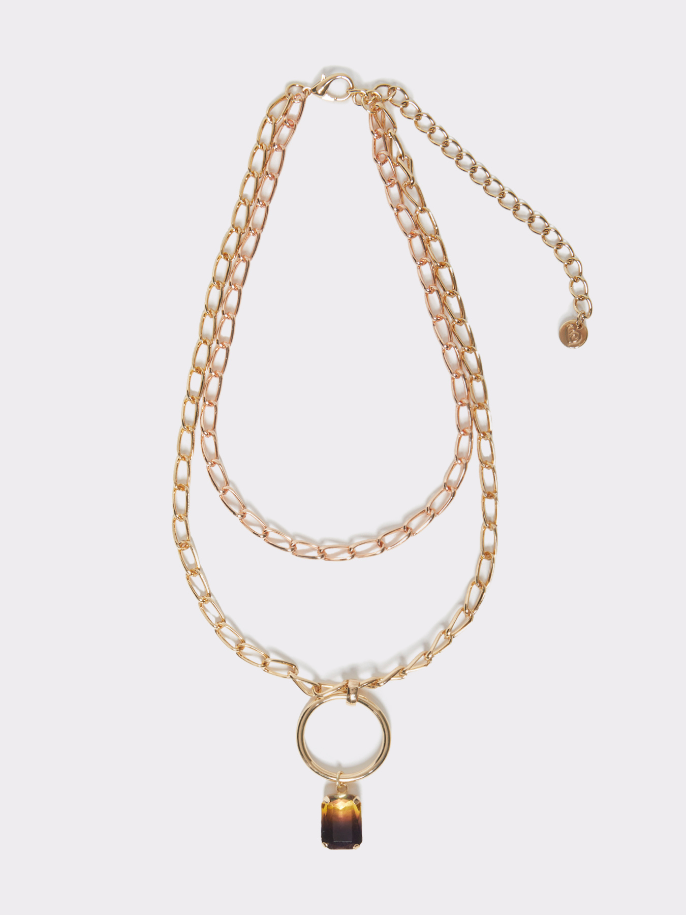 Collar con doble cadena y colgante image number 0