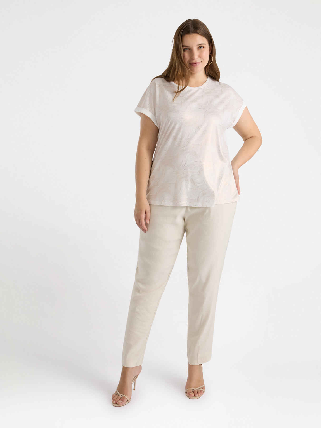 T-shirt with laminated print image number 2