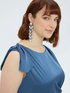 Robe en satin avec drap&eacute; image number 3