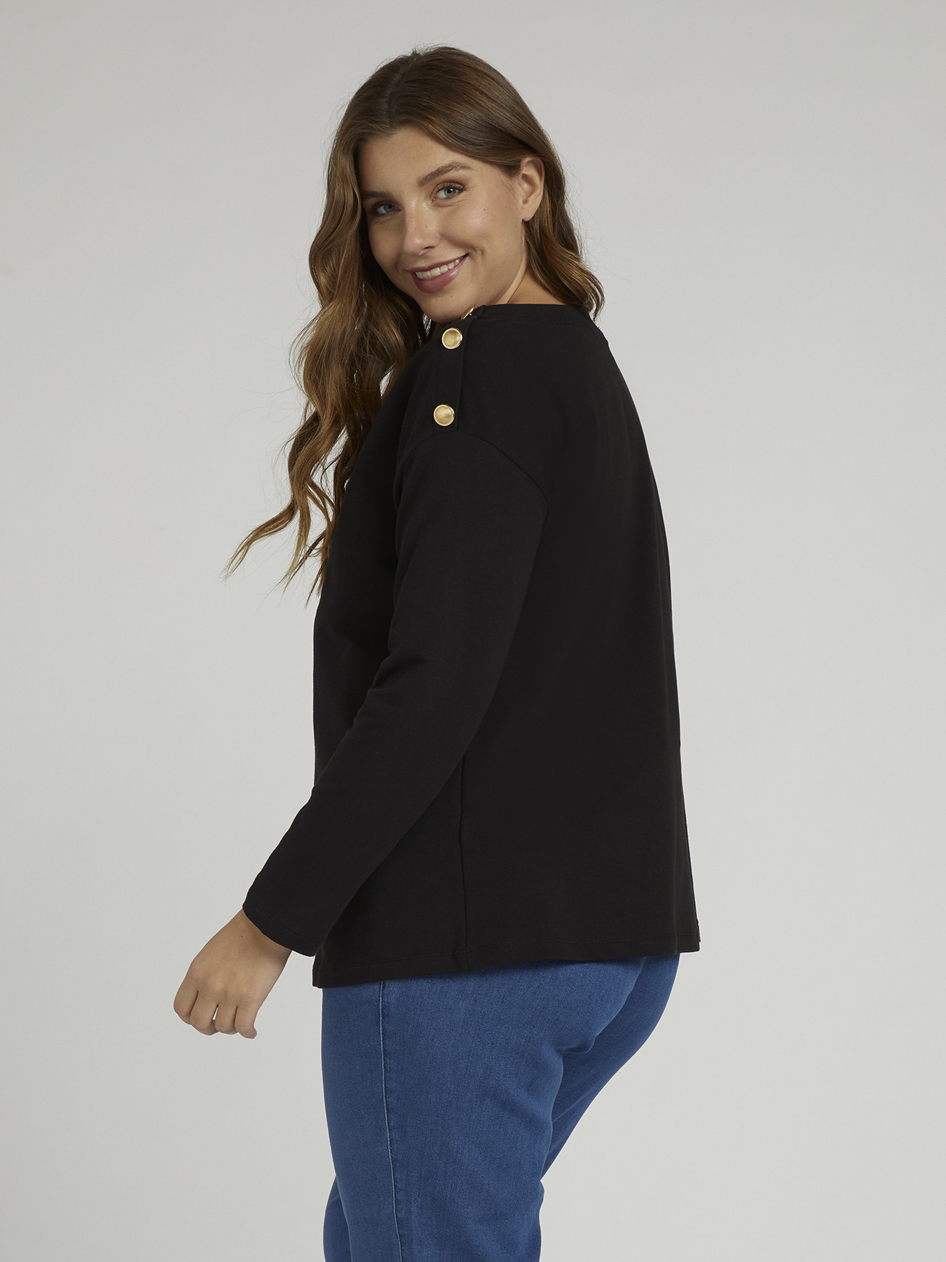 Sudadera con botones en los hombros image number 1