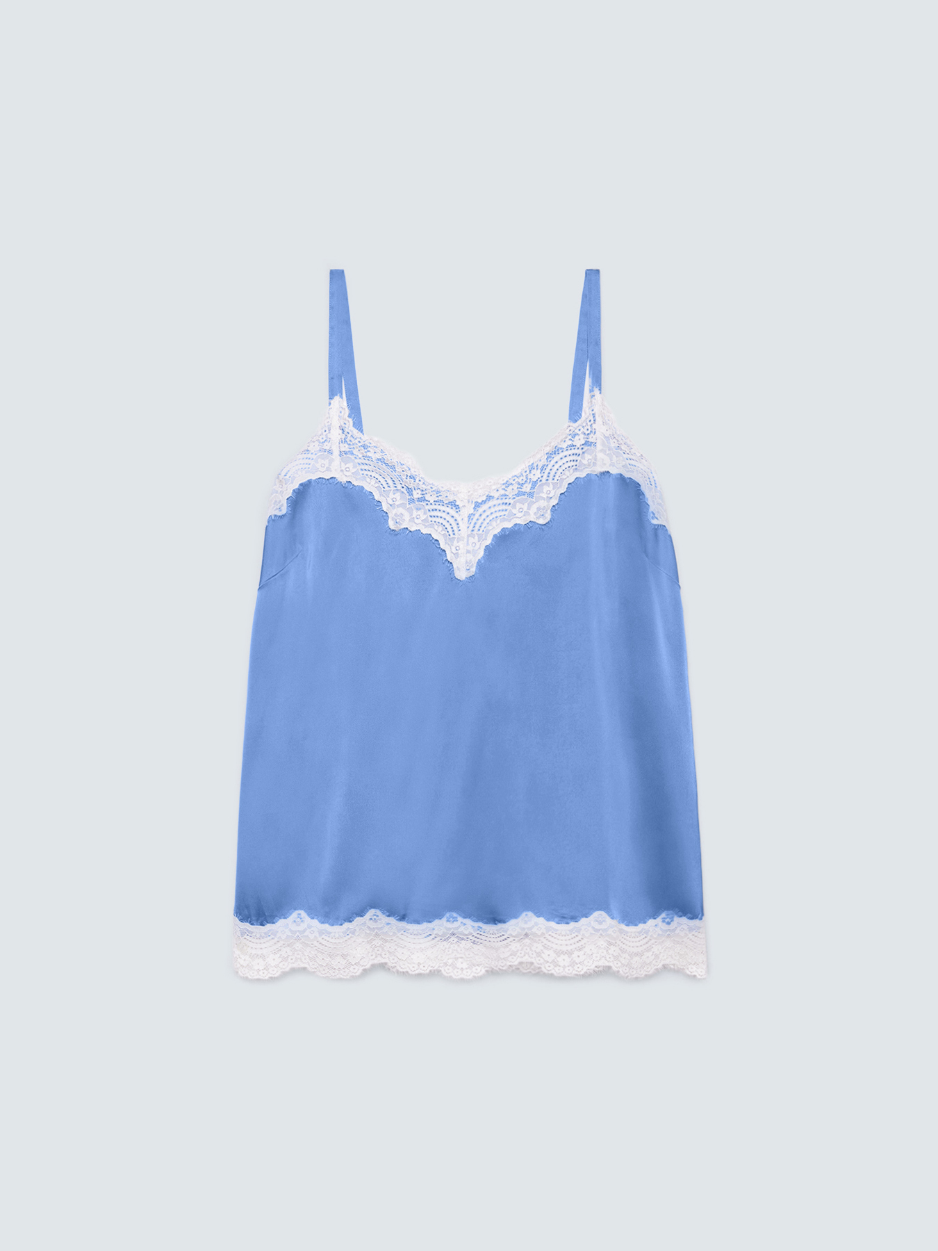 Satin top with lace details image number 4