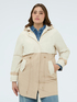 Two-tone hooded trench coat image number 0