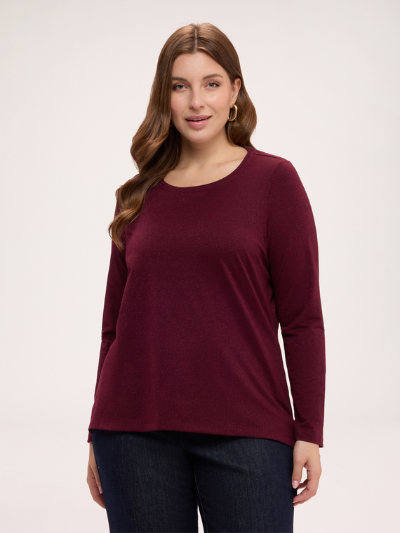 Laminated jersey long-sleeve t-shirt
