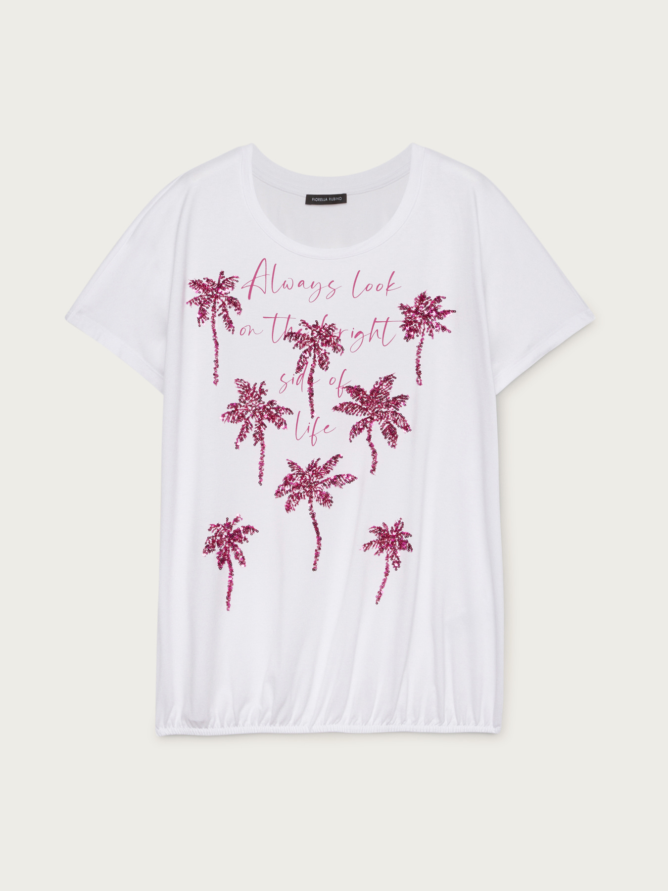 Camiseta con bordado de palmeras image number 4