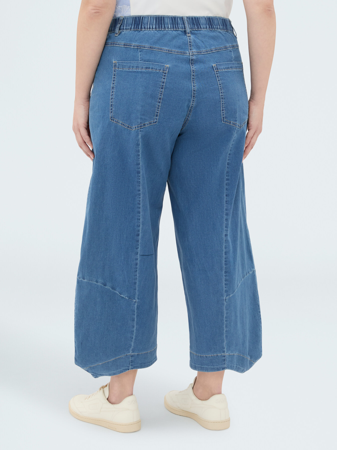 Jeans baggy in denim effetto washed image number 1