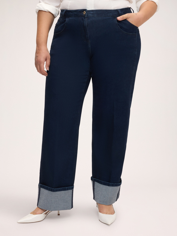 Jean Wide Leg avec maxi revers