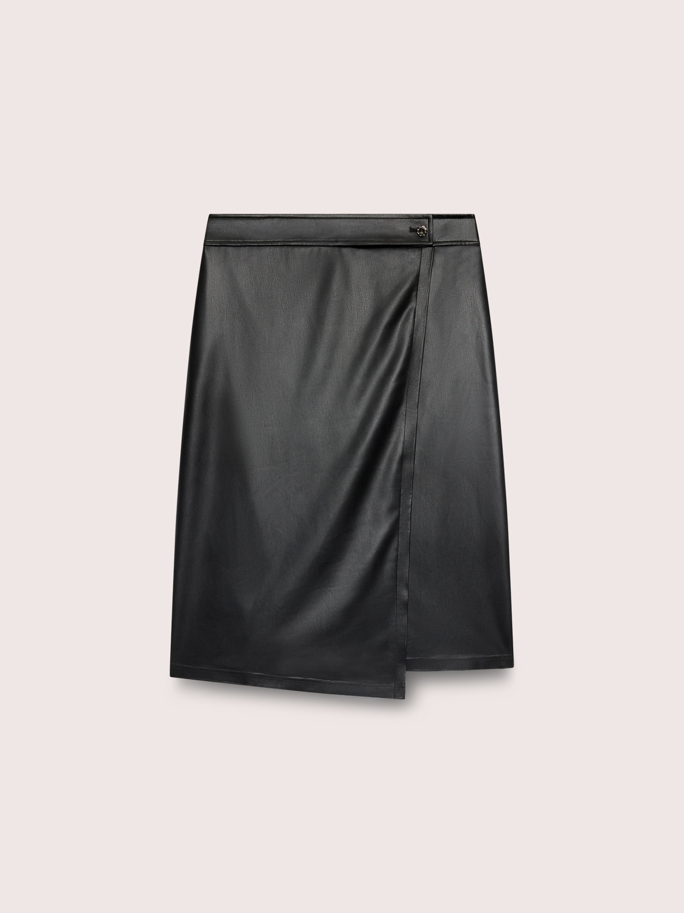 Jupe midi portefeuille avec bouton bijou image number 4