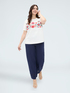 Cotton t-shirt with floral embroidery image number 0