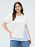 T-shirt in jersey con inserti a righe image number 2