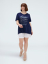 Viscose t-shirt with lettering and sequins image number 2