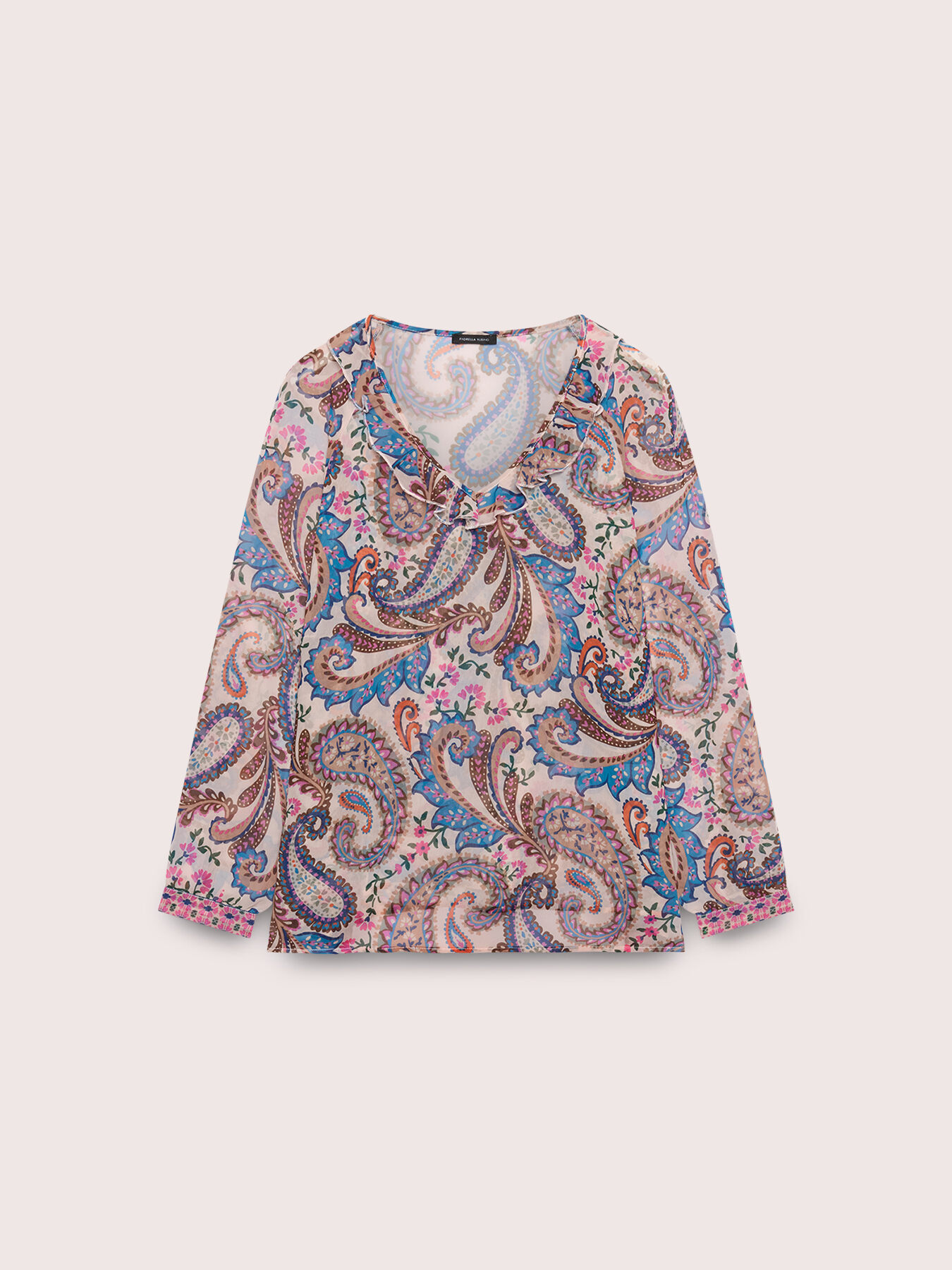 Bluse aus Georgette mit Print und Volants image number 0