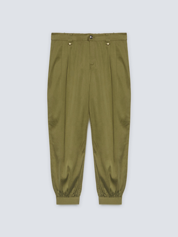 Pantaloni cropped in lyocell