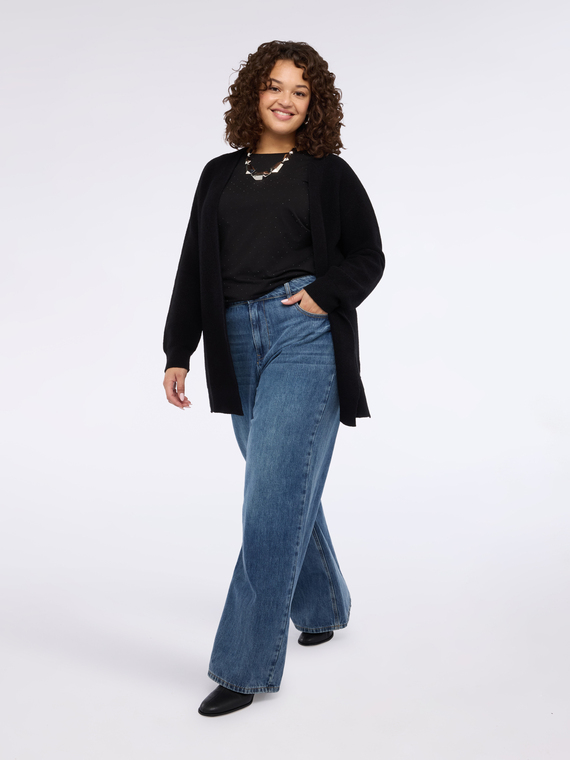 Long cardigan with sequins