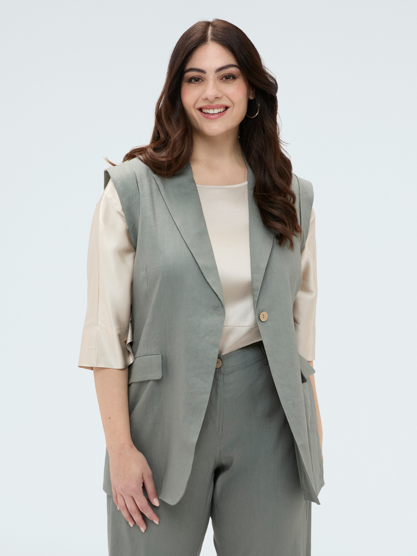 Gilet sartoriale in misto lino image number 4