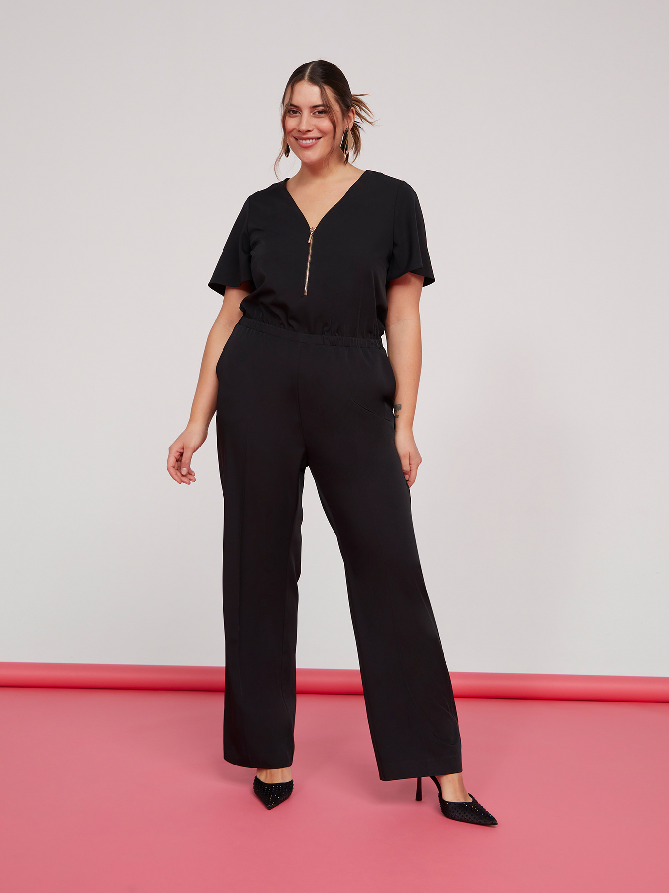 Jumpsuit with front zip image number 0