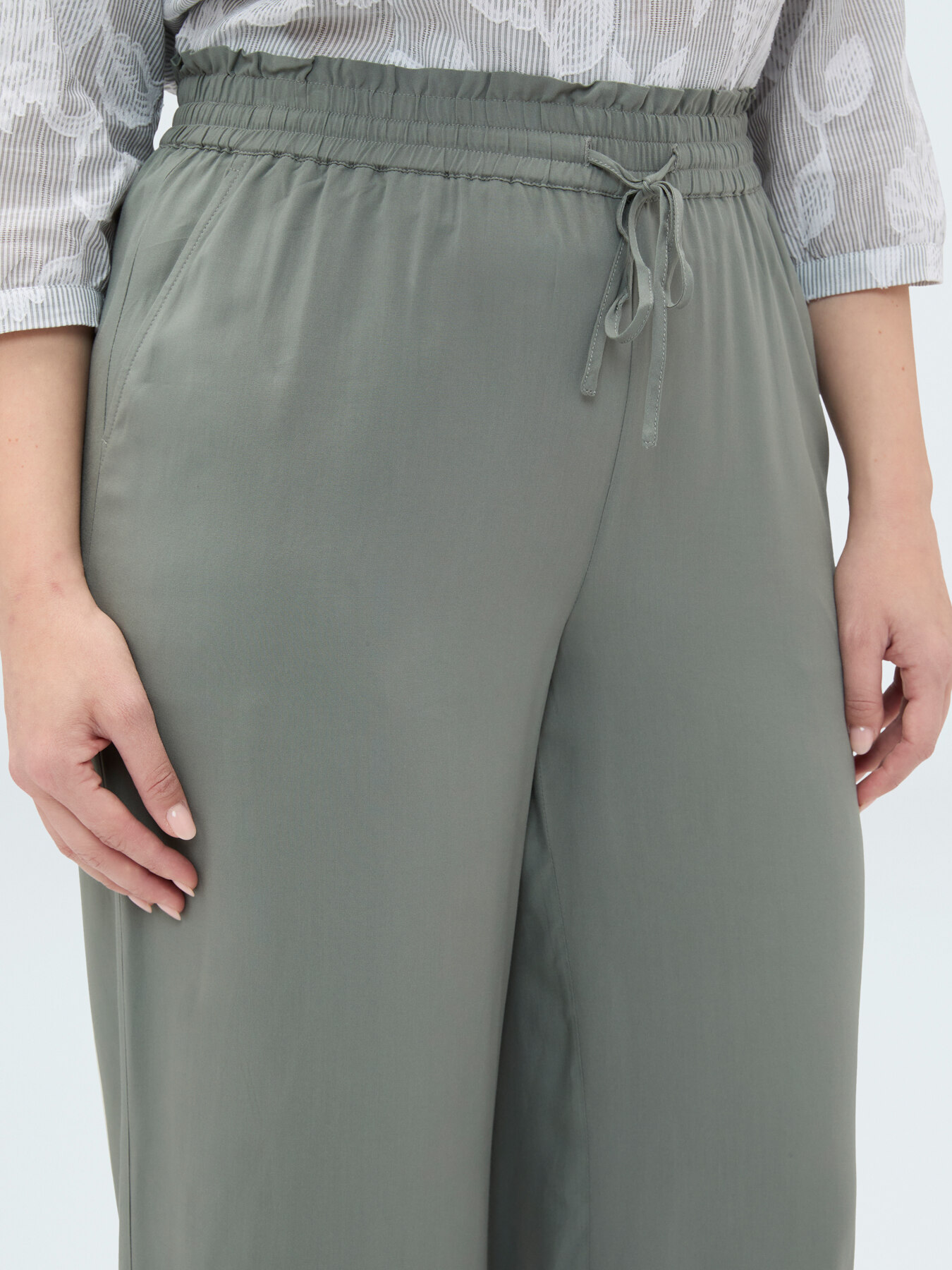 Pantaloni Wide Leg con dettaglio ajour image number 3