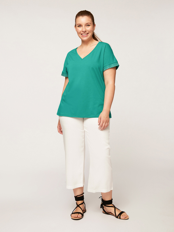 Fiorella Rubino T-shirt con borchie sulle maniche Donna