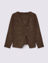 Asymmetrical laminated effect cardigan image number 4