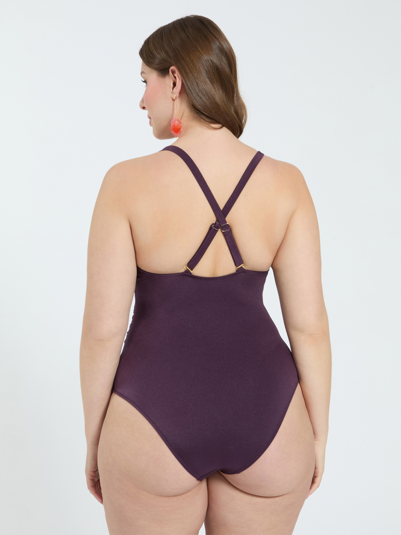 One-piece swimsuit with studs and cut out detail image number 5