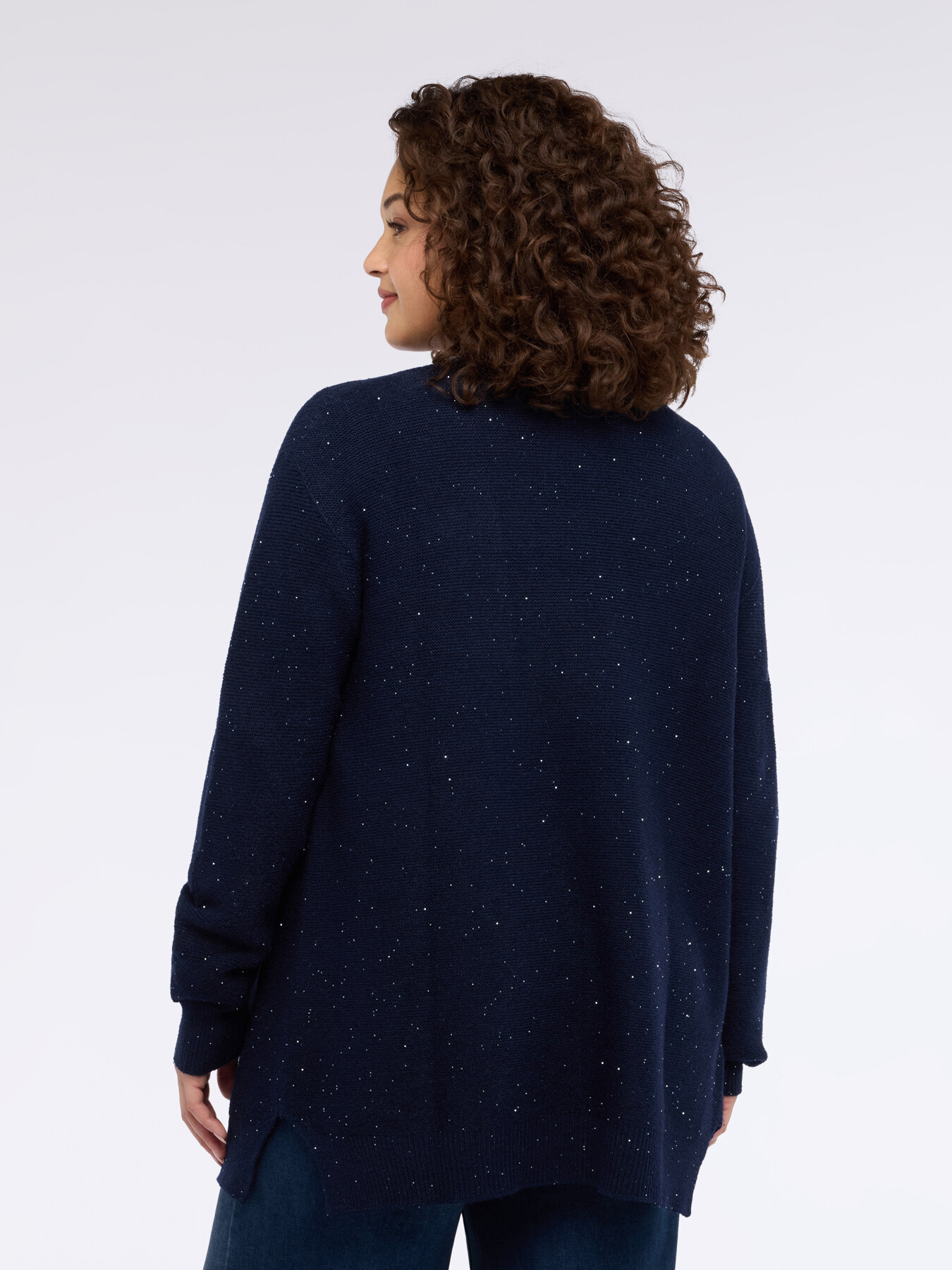 Long cardigan with sequins image number 1