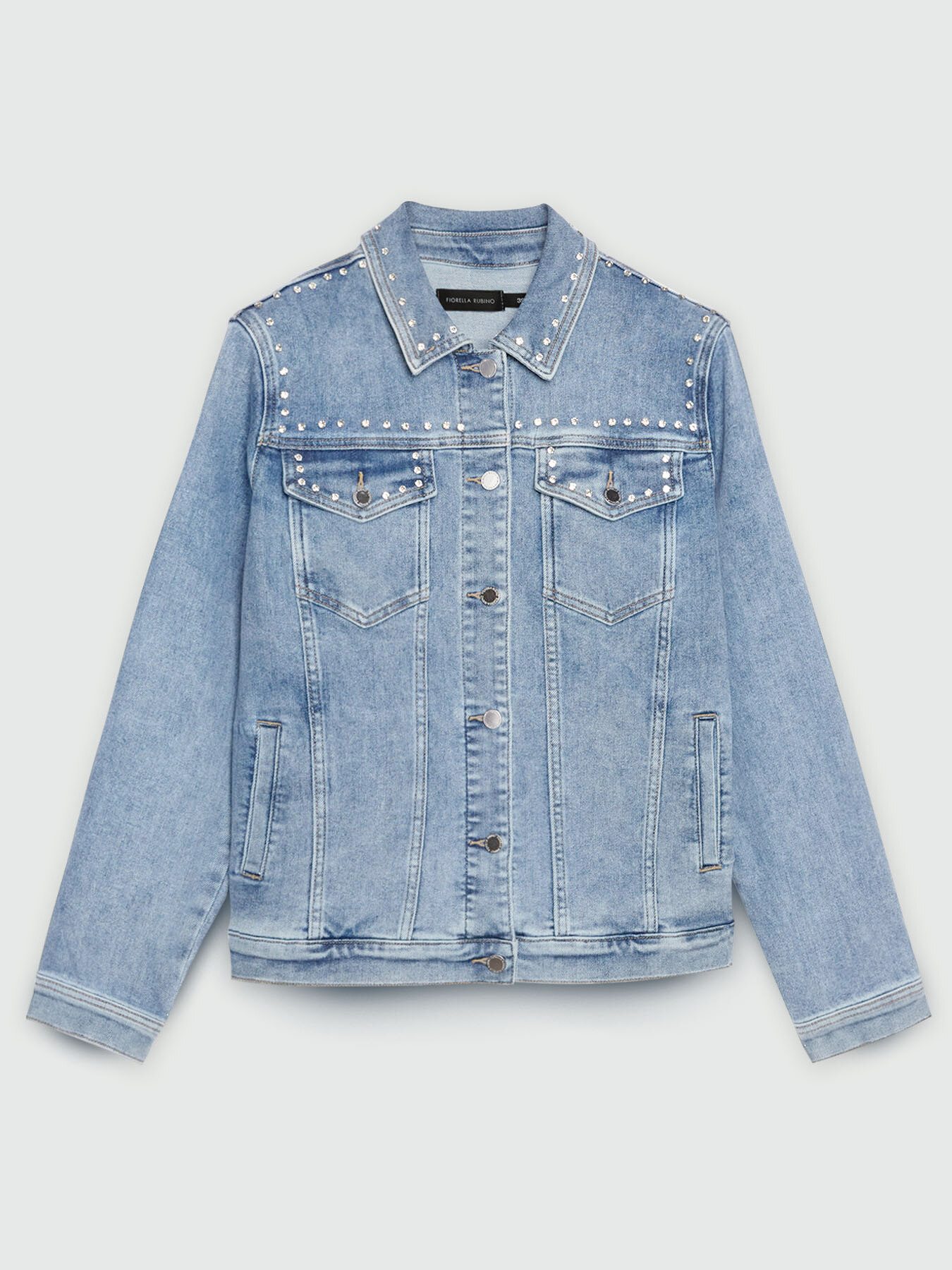 Denim-Blousonjacke mit Glanzpunkten image number 5