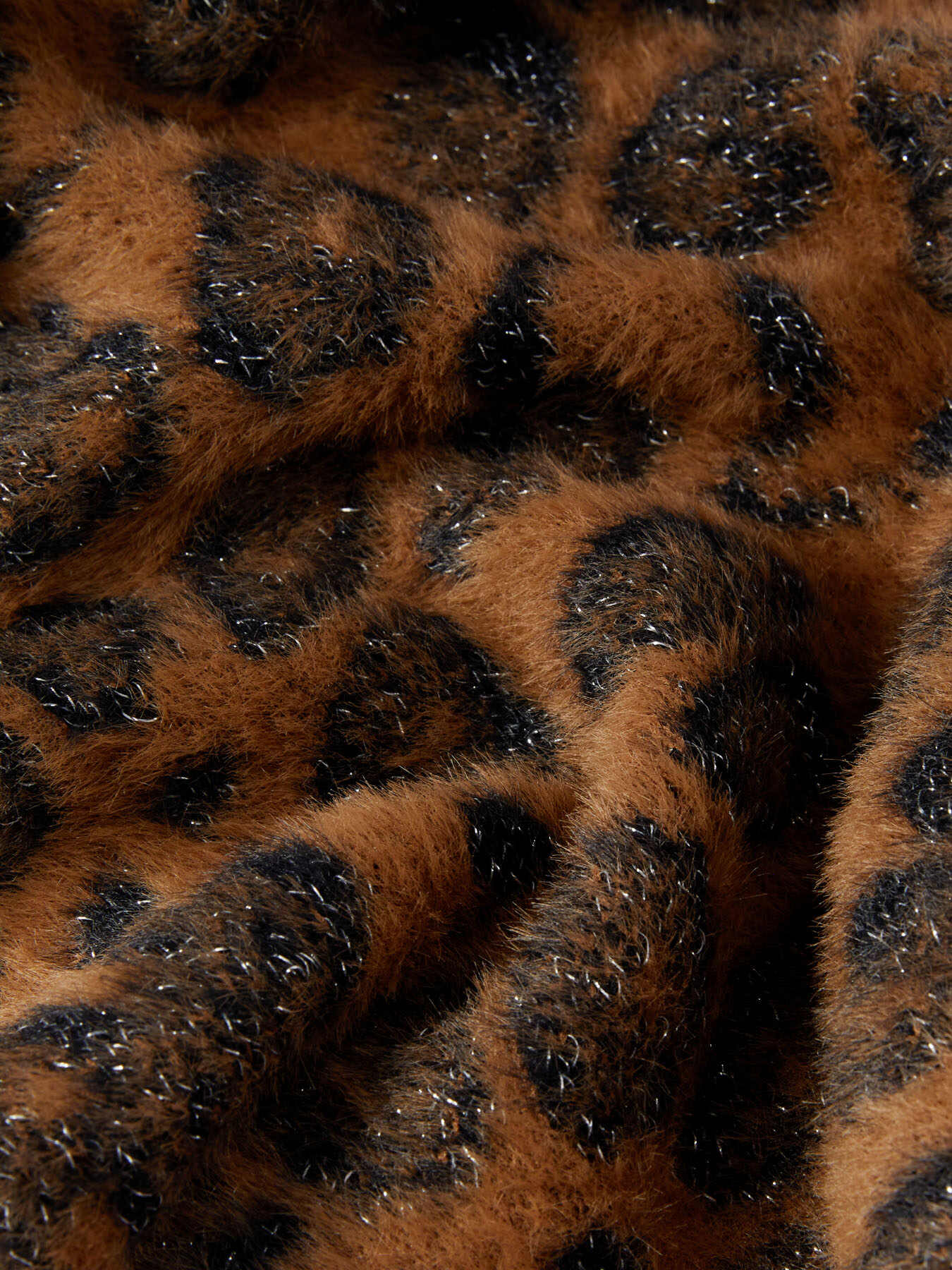 Set di sciarpa e manicotti animalier lurex image number 3