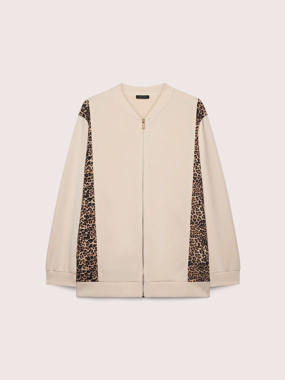 Sweat ouvert avec inserts animaliers