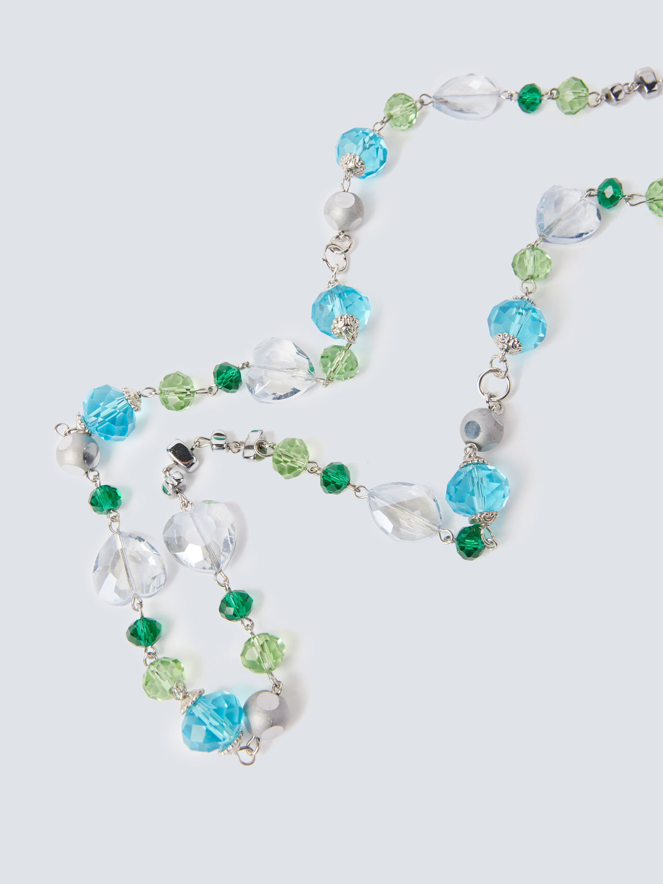 Collana lunga con perle in vetro image number 1