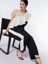 Wide leg trousers with side band image number 2