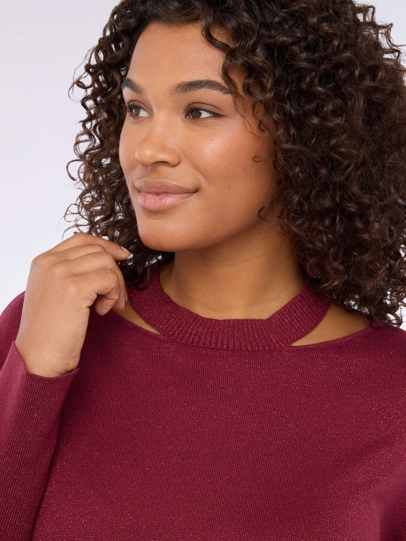 Lurex sweater with cut out details image number 2