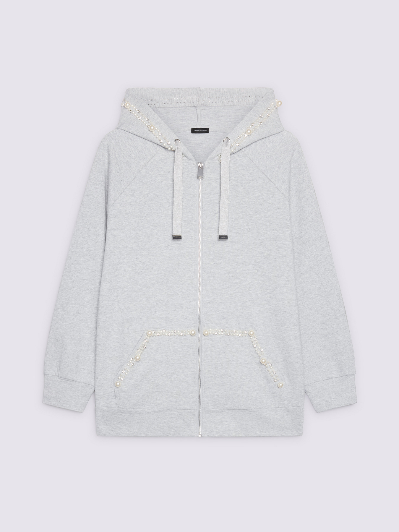 Offene Sweatjacke mit Perlen und Strass image number 4
