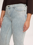 Light wash flared jeans with rhinestones image number 3