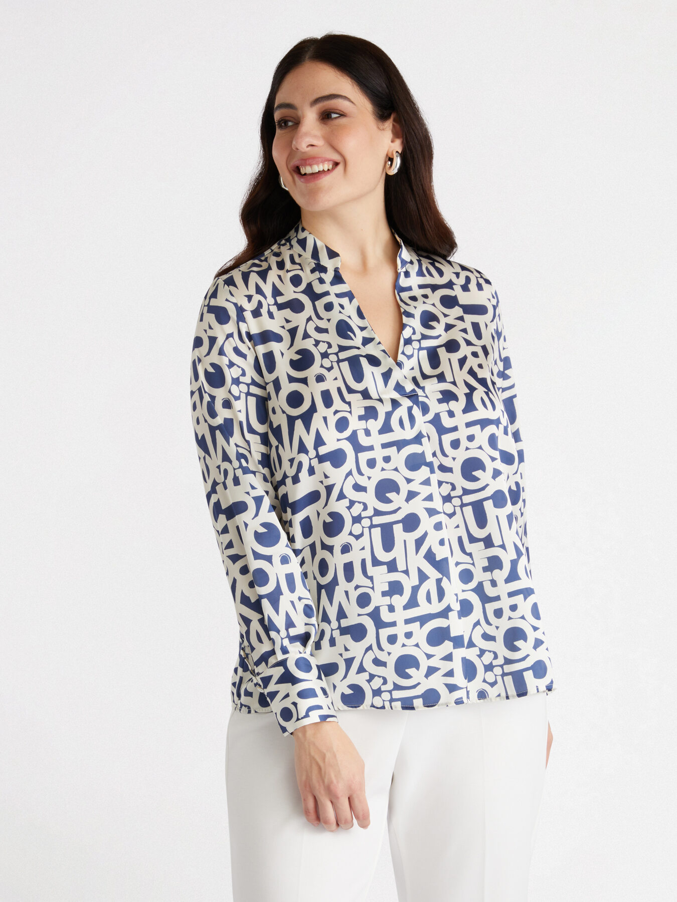 Bluse mit Lettering-Druck image number 2