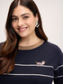 Striped wool-blend sweater with embroidery image number 3