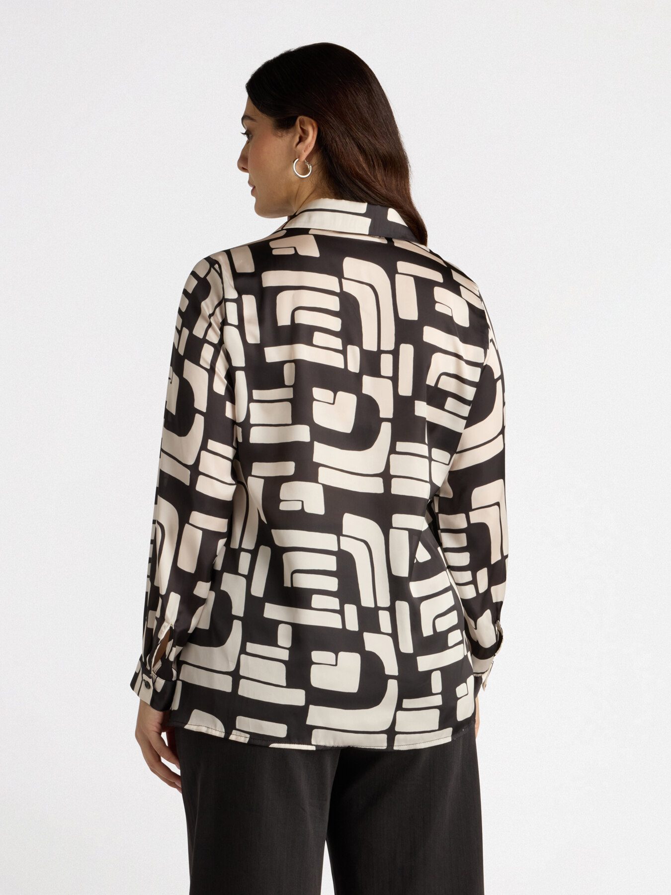 Camicia stampa optical black and white image number 1