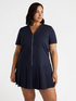 Short dress with zip and pleats image number 2