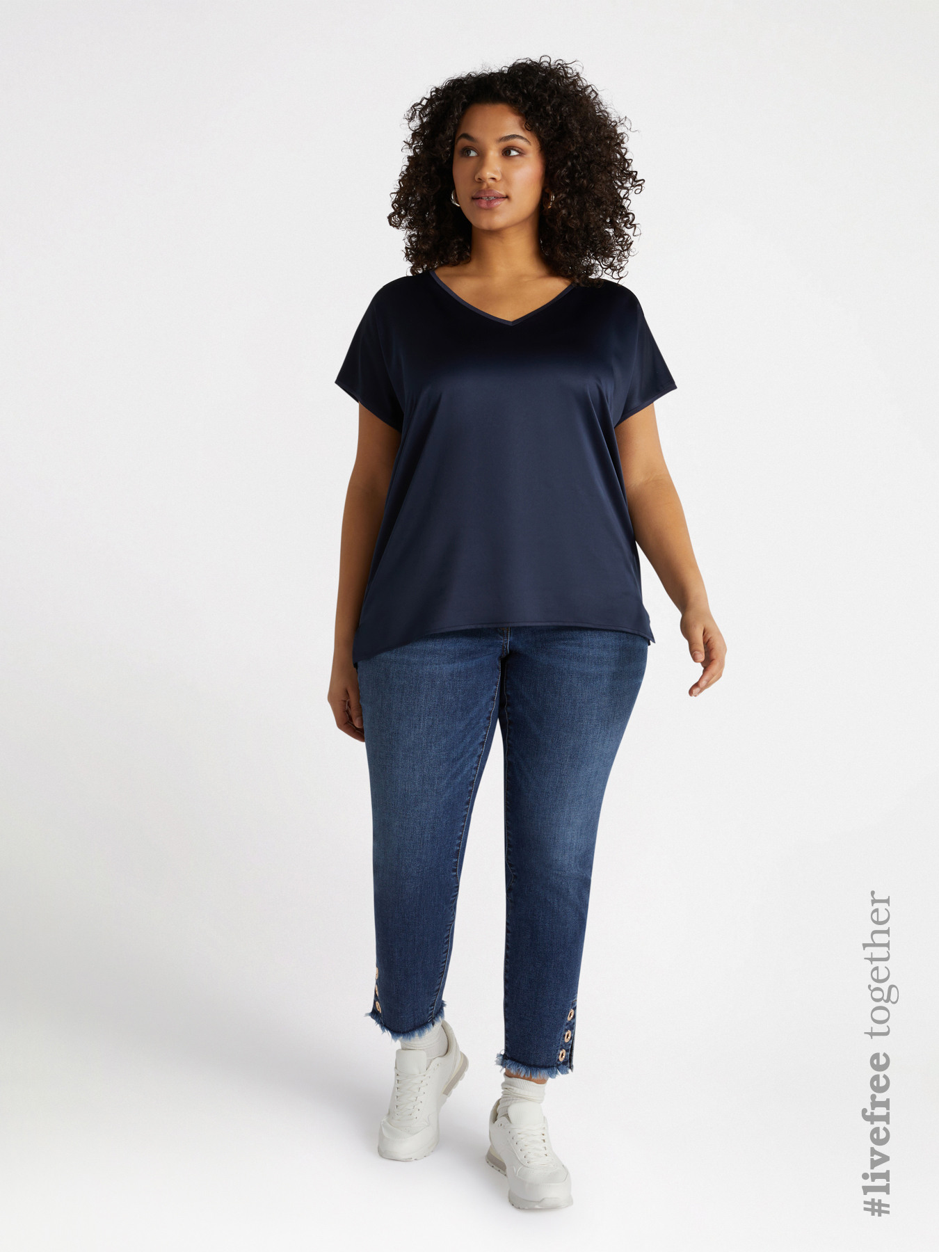 T-shirt in raso e jersey image number 0