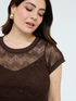Openwork ajour&eacute; knit top with sequins image number 3