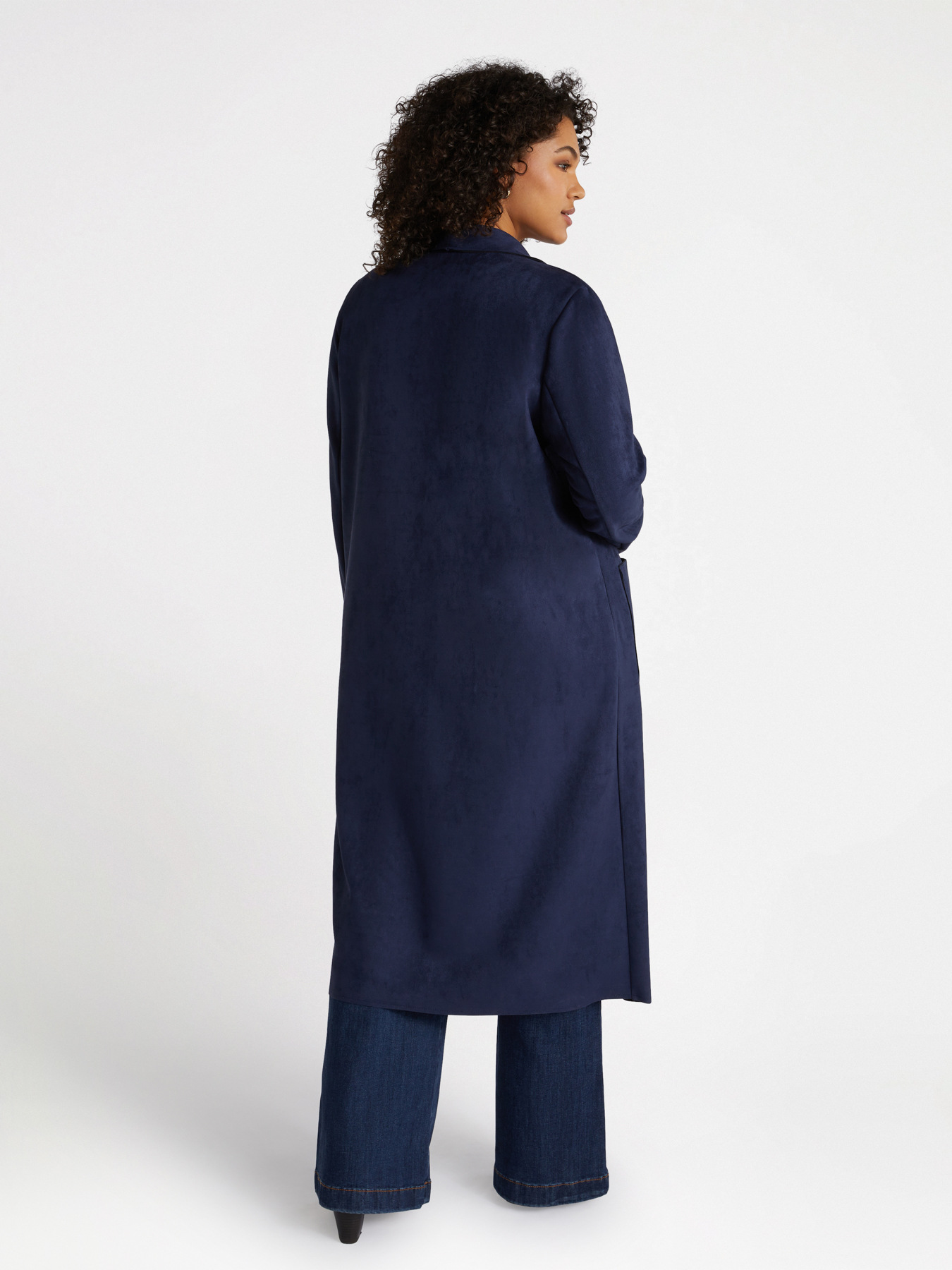 Long soft touch trench coat open in front image number 2