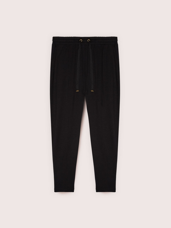 Cotton joggers with drawstring waist