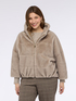 Short plush-effect hooded jacket image number 0