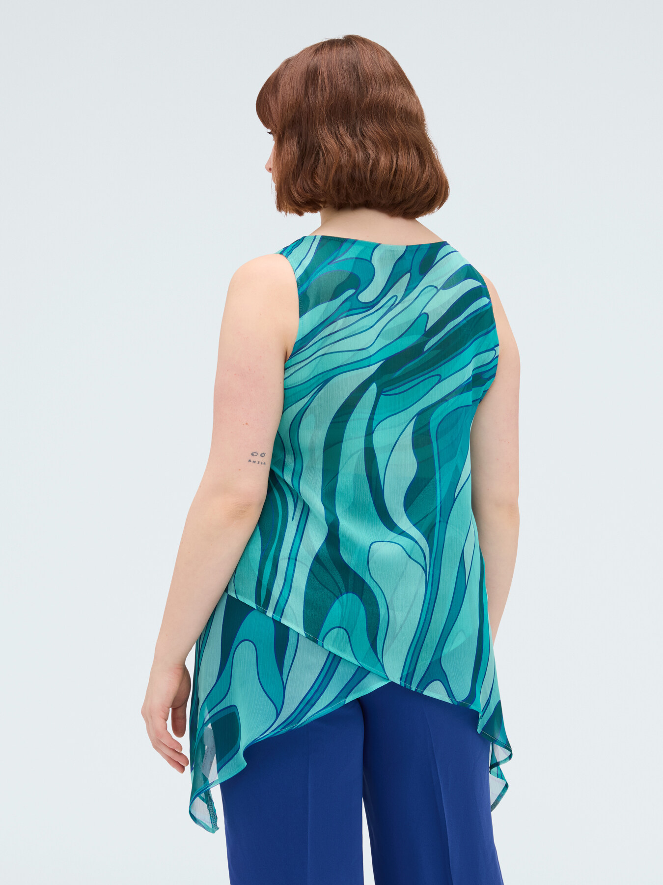 Top in georgette con stampa image number 1