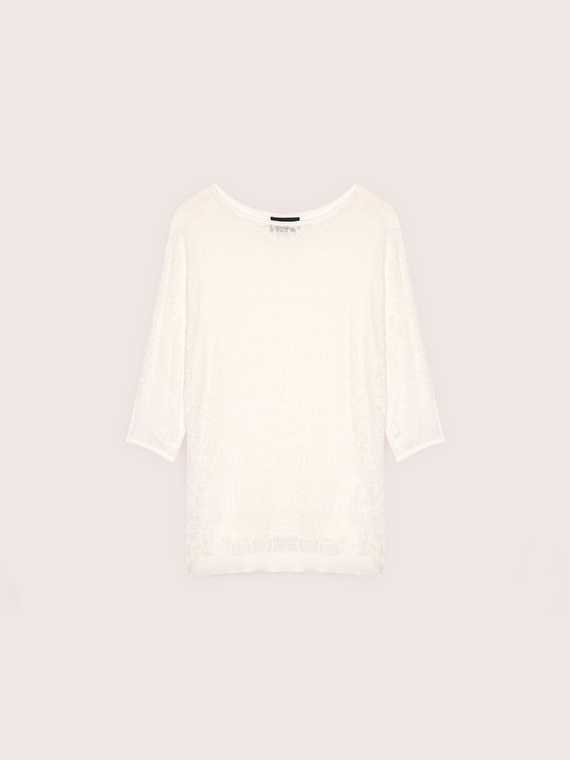 Sweater with lace pattern