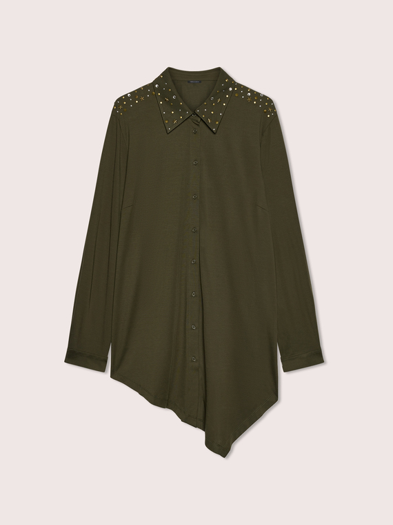 Asymmetric shirt with studs
